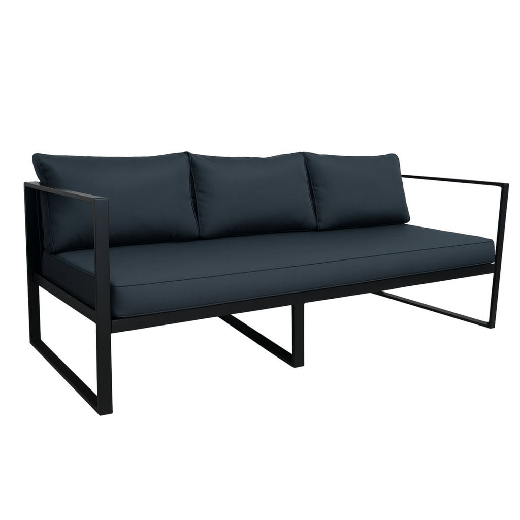 POHJOLA GARDEN 3-istuttava Ulkosohva ISLA 190 CM, Musta / harmaa