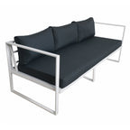 POHJOLA GARDEN 3-istuttava Ulkosohva ISLA 190 CM, Valkoinen / harmaa