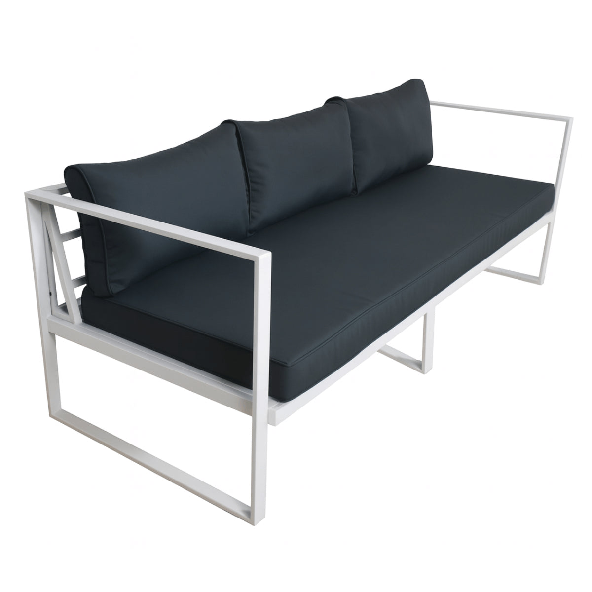 POHJOLA GARDEN 3-istuttava Ulkosohva ISLA 190 CM, Valkoinen / harmaa