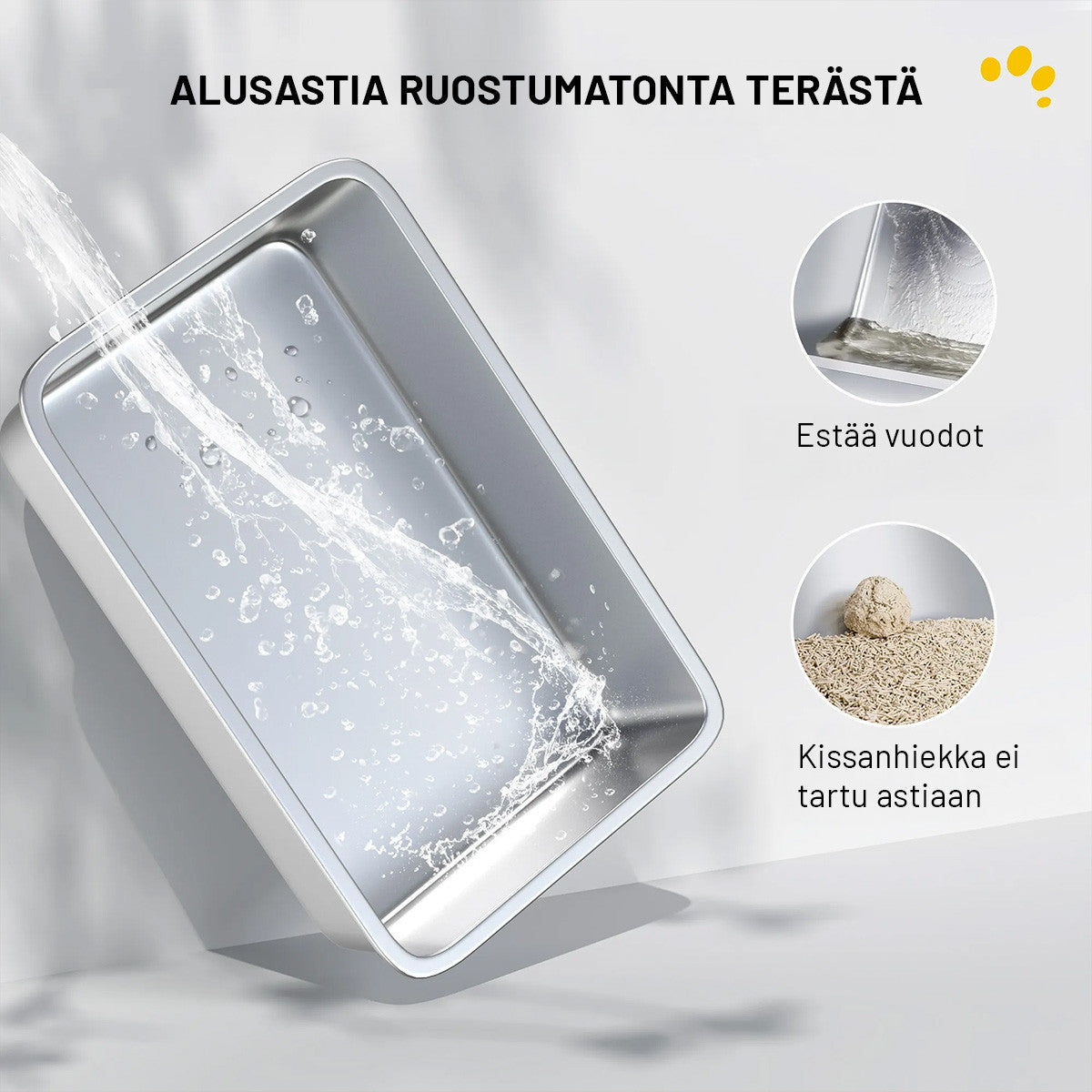 Kissanvessa ruostumattomasta teräksestä – hajuton, helppo puhdistaa ja sopii suurille kissoille