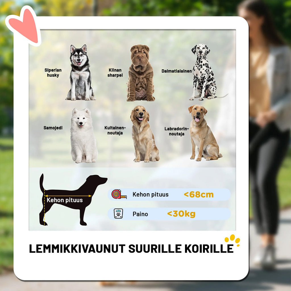 Koirien rattaat suurille koirille 30kg – taitettava koiranvaunu iskunvaimennuksella ja verkkoikkunoilla, vihreä