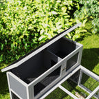 Ulkokanin häkki 2–3 kanille – kaksikerroksinen kanien ja marsujen puuhasteluhäkki, kuusipuu & asfalttikatto