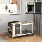 Pieneläinhäkki pyörillä – helppo puhdistaa, säänkestävä kaninaitaus 92x52x67 cm