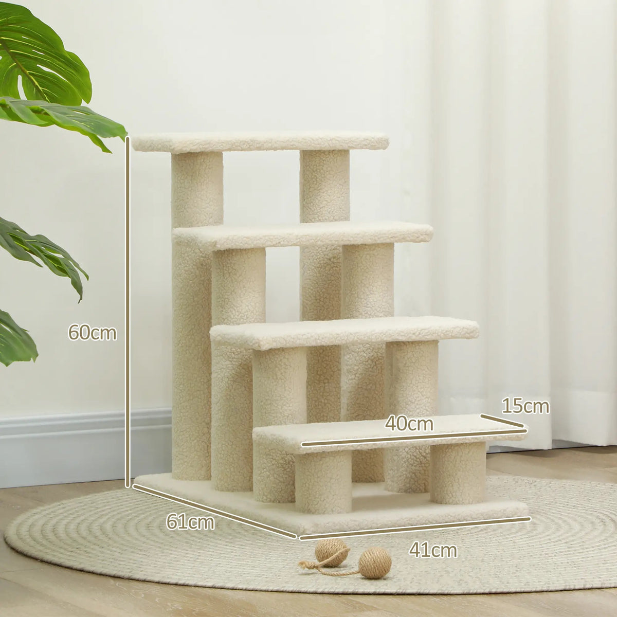 Ljusfärgad kattstege 60 cm