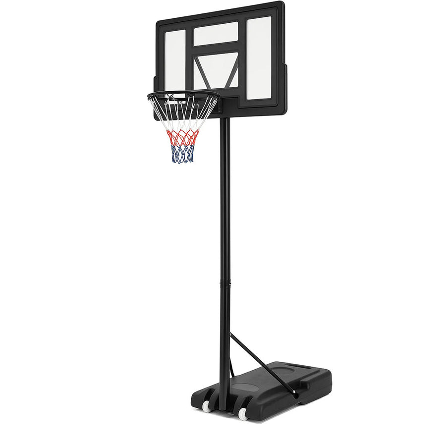 Basketkorg 1,35–3,05 m – 45 cm ring, 110 x 75 cm skiva, stativ med hjul