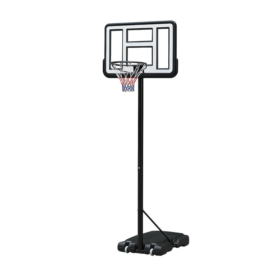 Basketkorg 1,35–3,05 m – 45 cm ring, 110 x 75 cm skiva, vit-svart