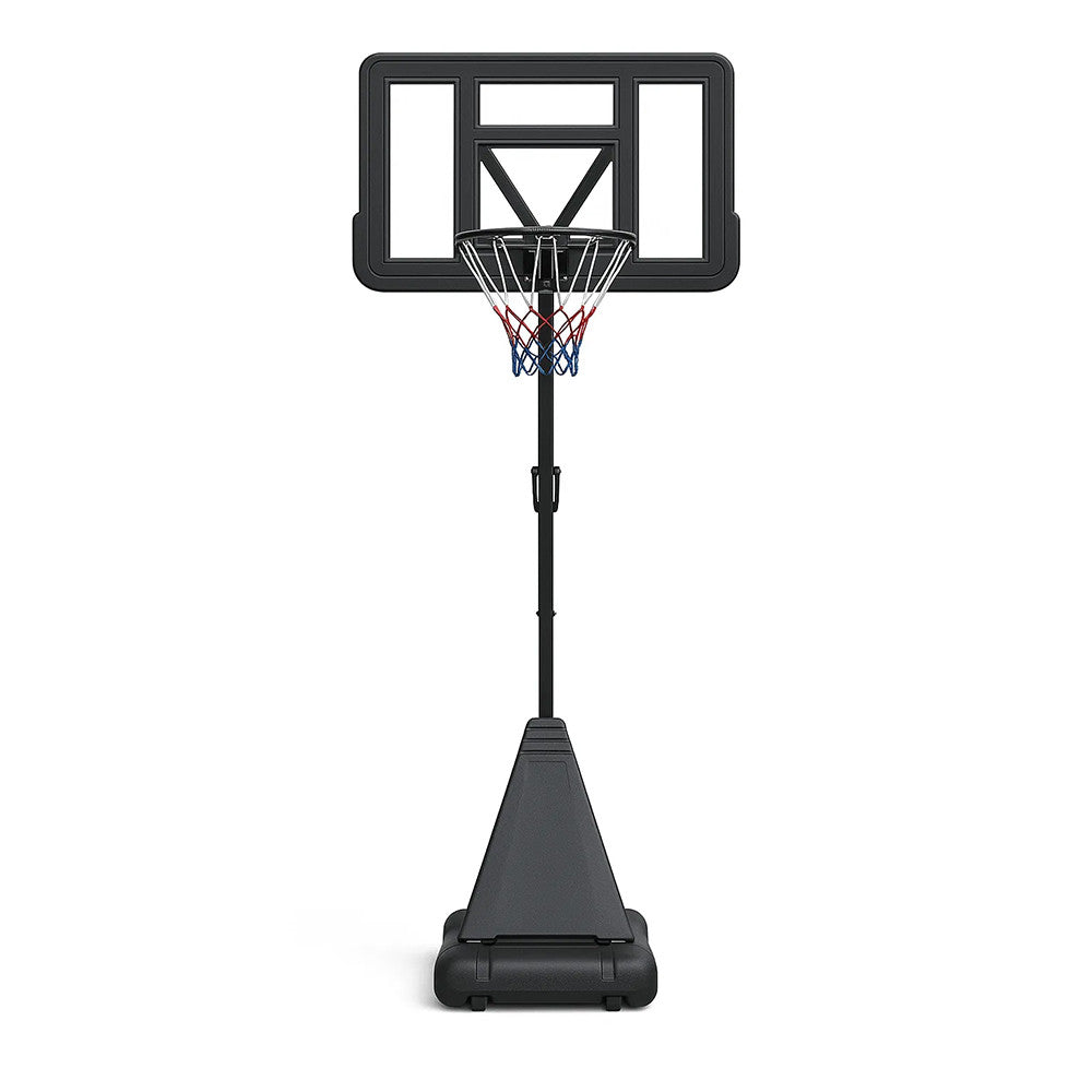 Basketkorg 2,45–3,05 m – 45 cm ring, 110 x 75 cm skiva, stativ med hjul