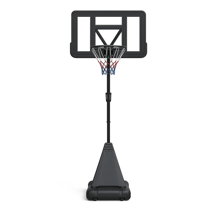 Basketkorg 2,45–3,05 m – 45 cm ring, 110 x 75 cm skiva, stativ med hjul
