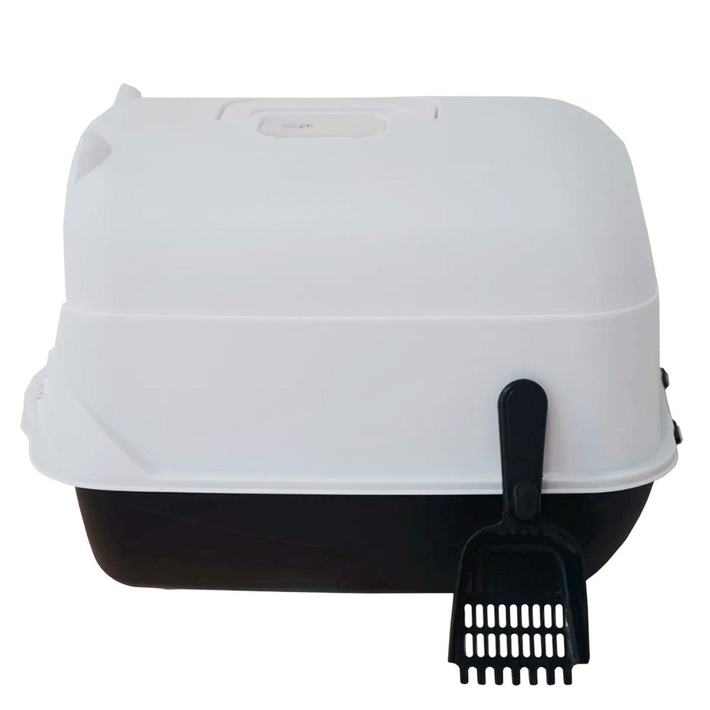 Kattlåda 51 x 37 x 36 cm – stängbar lock, sandspade