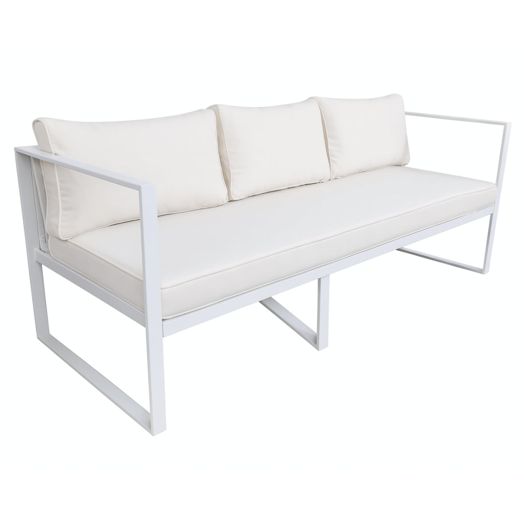 OUTLET! POHJOLA GARDEN 3-istuttava Ulkosohva ISLA 190 CM, Valkoinen / Vaalea Beige - B-laatu, lue tuotekuvaus!