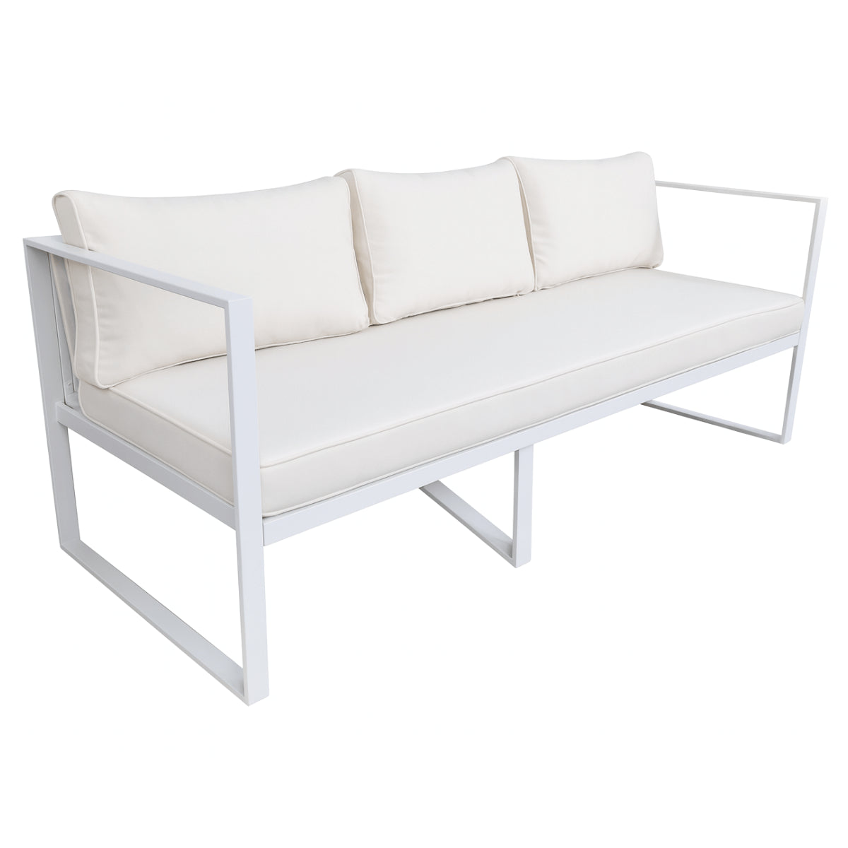 OUTLET! POHJOLA GARDEN 3-istuttava Ulkosohva ISLA 190 CM, Valkoinen / Vaalea Beige - B-laatu, lue tuotekuvaus!