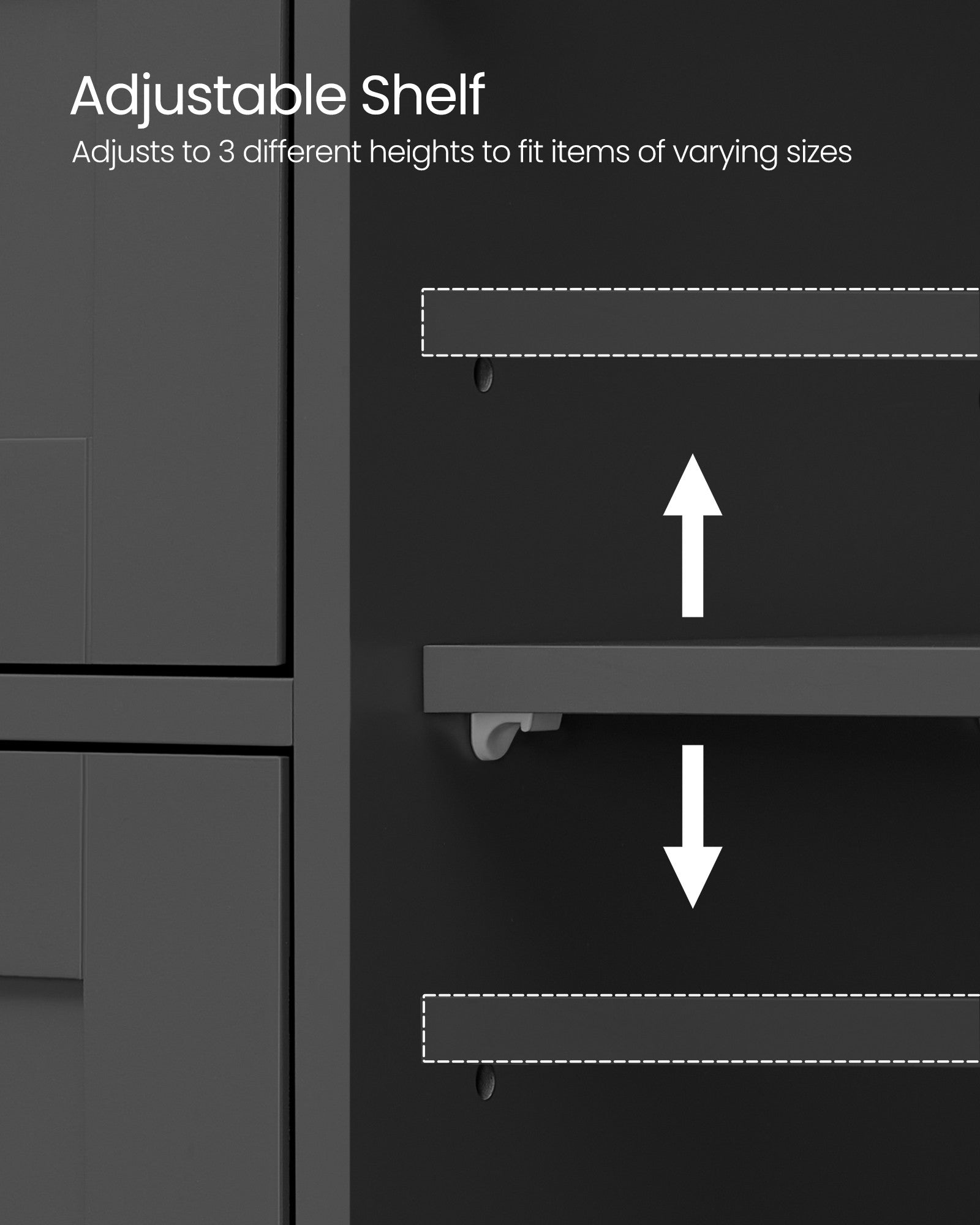 VASAGLE Musta kylpyhuonekaappi – 4 laatikkoa, säädettävä hylly, 30 x 55 x 82 cm