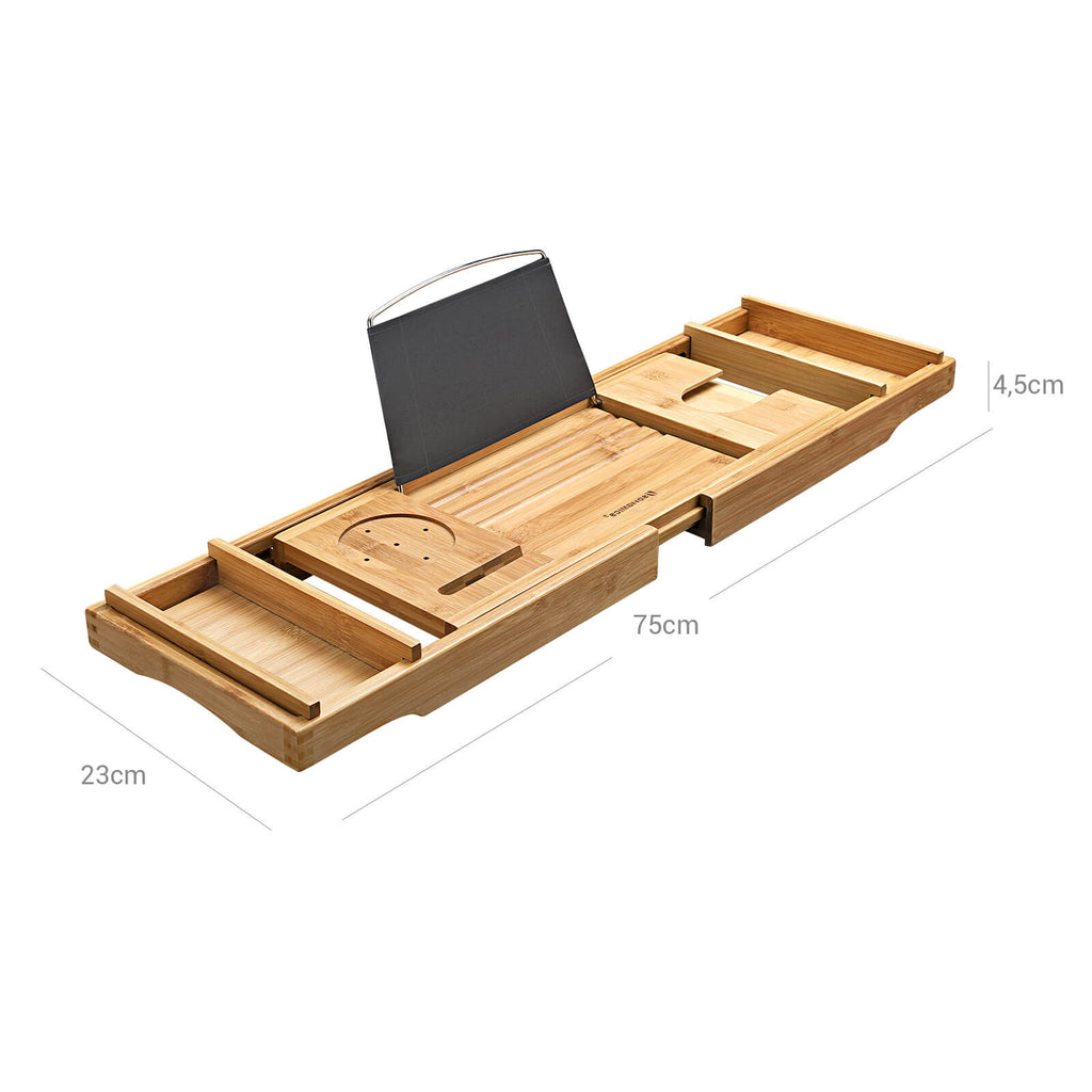 Bambuinen kylpyammeteline säädettävällä leveydellä – ylellinen kylpyhylly rentouttaviin spa-hetkiin