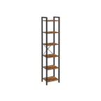 VASAGLE Teollinen kirjahylly 6 tasolla – rustiikinruskea ja musta metallihylly tyylikkääseen sisustukseen