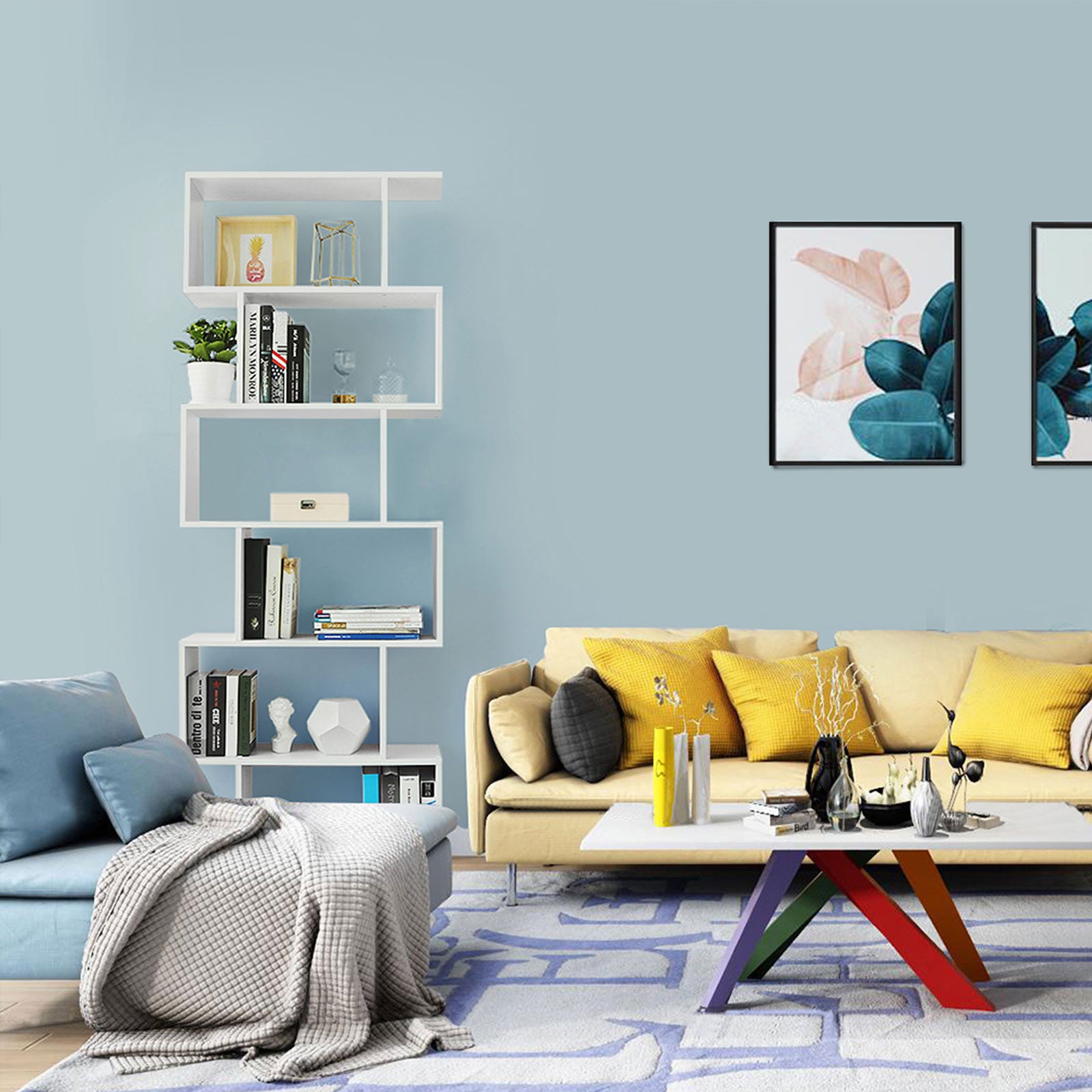 Valkoinen kuutiohylly 190 cm – tilava ja turvallinen kirjahylly kotiin ja toimistoon