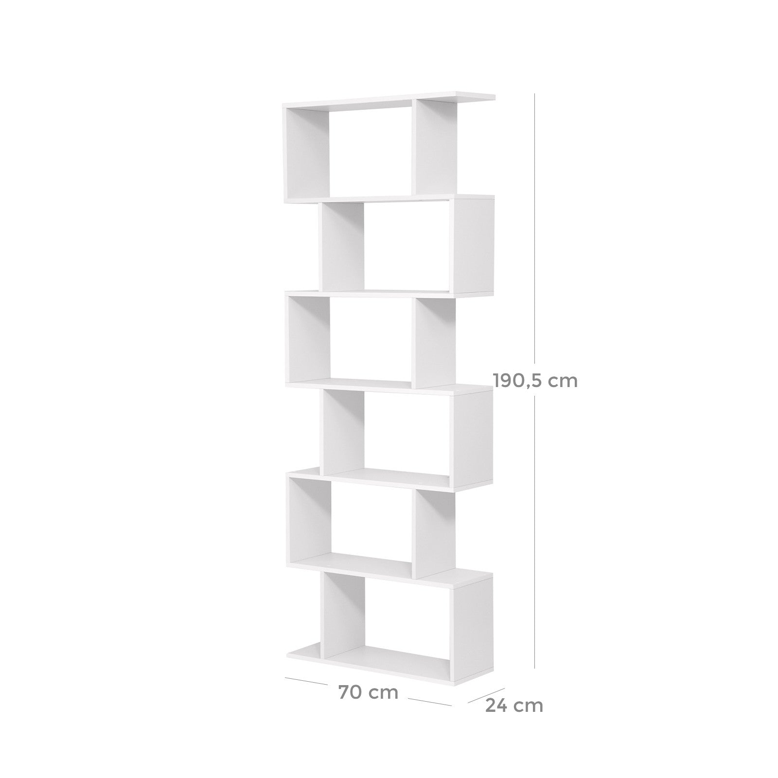 Valkoinen kuutiohylly 190 cm – tilava ja turvallinen kirjahylly kotiin ja toimistoon