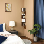 VASAGLE Rustiikinruskea kulmahylly 5 tasolla – siksak-design ja kestävä lastulevyrakenne pieniin tiloihin