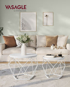 VASAGLE pyöreät sohvapöydät, 2 kpl sivupöytäsarja, 50 & 40 cm, 20 kg kantavuus