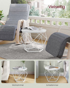 VASAGLE pyöreät sohvapöydät, 2 kpl sivupöytäsarja, 50 & 40 cm, 20 kg kantavuus