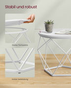 VASAGLE pyöreät sohvapöydät, 2 kpl sivupöytäsarja, 50 & 40 cm, 20 kg kantavuus