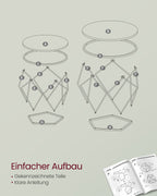 VASAGLE pyöreät sohvapöydät, 2 kpl sivupöytäsarja, 50 & 40 cm, 20 kg kantavuus