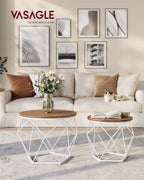 VASAGLE Kaksiosainen sohvapöytäsarja – tukeva teräsrunko, 50 & 40 cm, 20 kg kantavuus