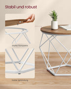 VASAGLE Kaksiosainen sohvapöytäsarja – tukeva teräsrunko, 50 & 40 cm, 20 kg kantavuus