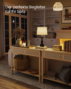 VASAGLE Boho-konsolipöytä rottinkietuosalla, 2 laatikkoa ja avohylly, 100 kg kantavuus, 30 x 100 x 80 cm