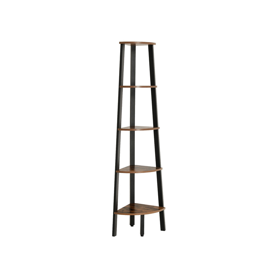 VASAGLE Industriell hörnhylla – stålram med 5 hyllplan, 34,2 x 34,2 x 158,8 cm