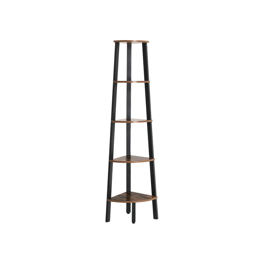 VASAGLE Industriell hörnhylla – stålram med 5 hyllplan, 34,2 x 34,2 x 158,8 cm