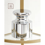 VASAGLE Kultainen kulmahylly – 5-tasoinen lasihylly teräsrungolla, 28 x 28 x 158 cm