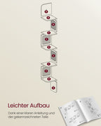 VASAGLE Boho-kulmahylly – 5-tasoinen tammenbeige hylly PVC-rottinkisivuilla, 20 x 20 x 126 cm