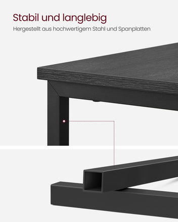 VASAGLE Nattduksbord med grenuttag – 2 vägguttag, 2 USB-portar, 2 lådor, hyllor och tidningsställ, stålkonstruktion, 60 x 35 x 61 cm