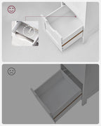 VASAGLE Valkoinen kylpyhuonekaappi – 4 laatikkoa, kompakti MDF-lattiakaappi kaatumissuojalla, 30 x 30 x 82 cm