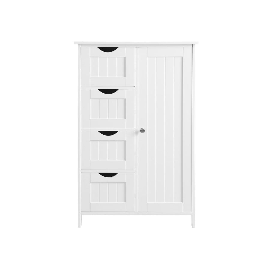 VASAGLE Vitt badrumsskåp – justerbar hylla, robust MDF-konstruktion och stänkskydd, 55 x 30 x 81 cm