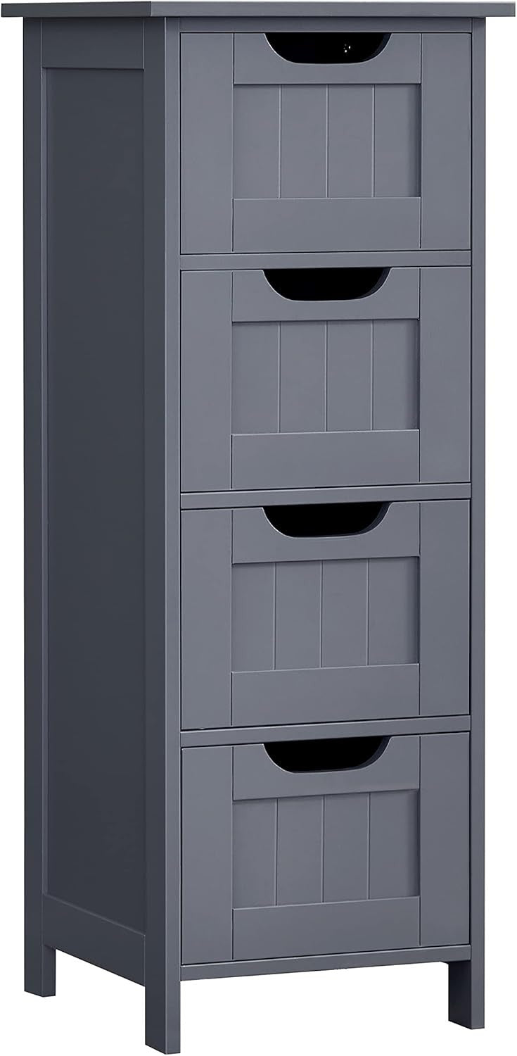 VASAGLE kylpyhuoneen lattiasäilytyskaappi, harmaa