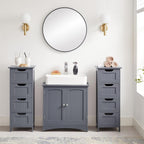 VASAGLE kylpyhuoneen lattiasäilytyskaappi, harmaa