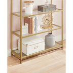 VASAGLE 5-tasoinen hylly - karkaistua lasia ja terästä 83x30x183 cm