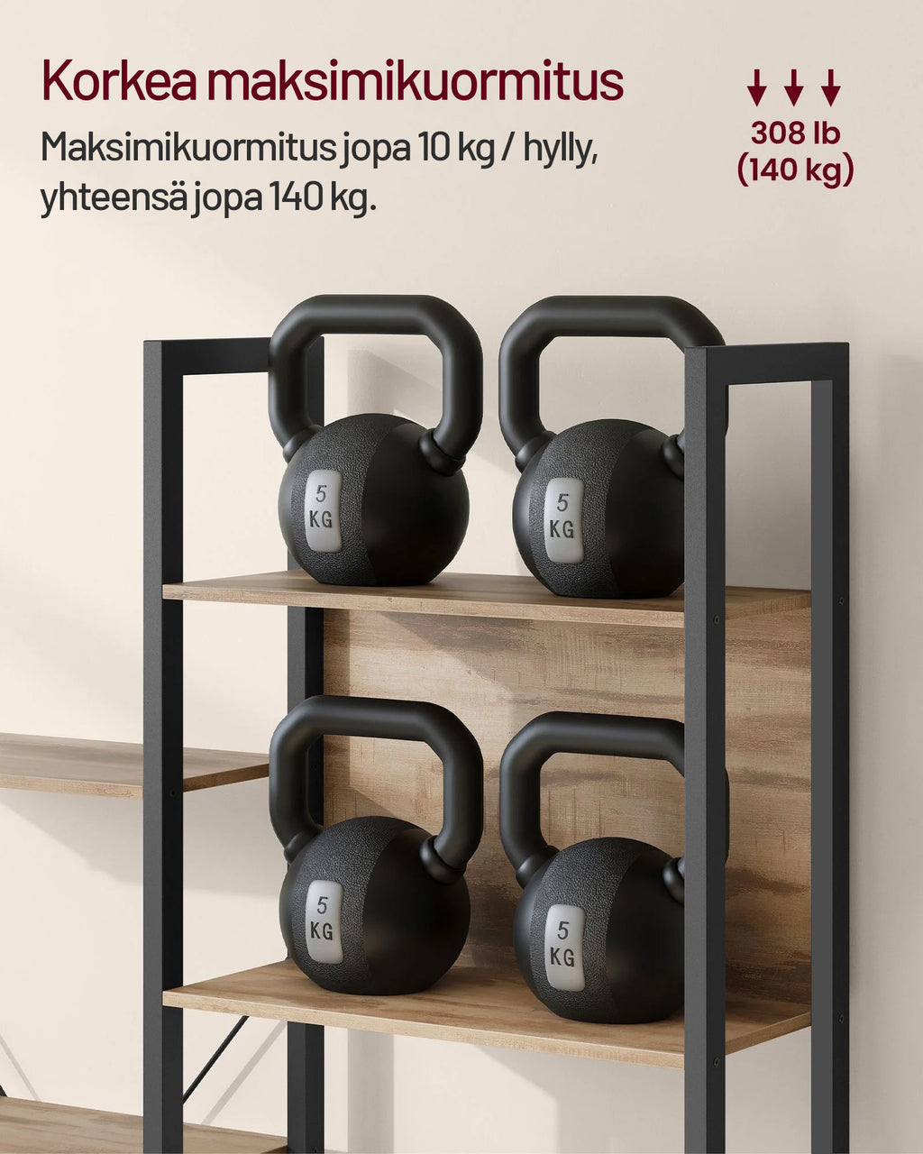 VASAGLE kirjahylly, 14 hyllyä, metallirunko, 158x24x165 cm