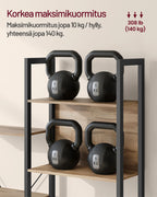 VASAGLE kirjahylly, 14 hyllyä, metallirunko, 158x24x165 cm