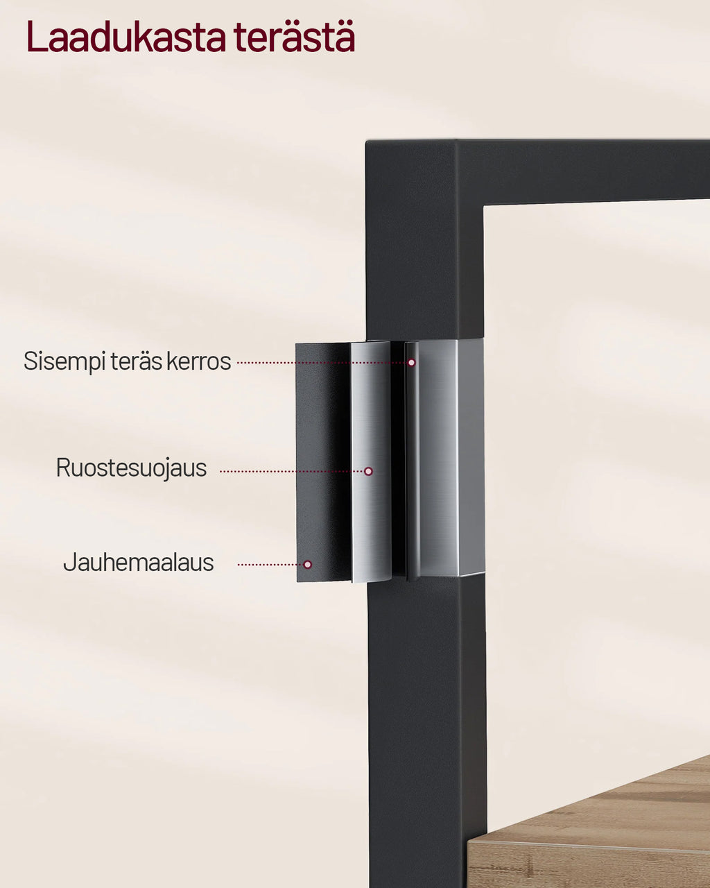 VASAGLE kirjahylly, 14 hyllyä, metallirunko, 158x24x165 cm