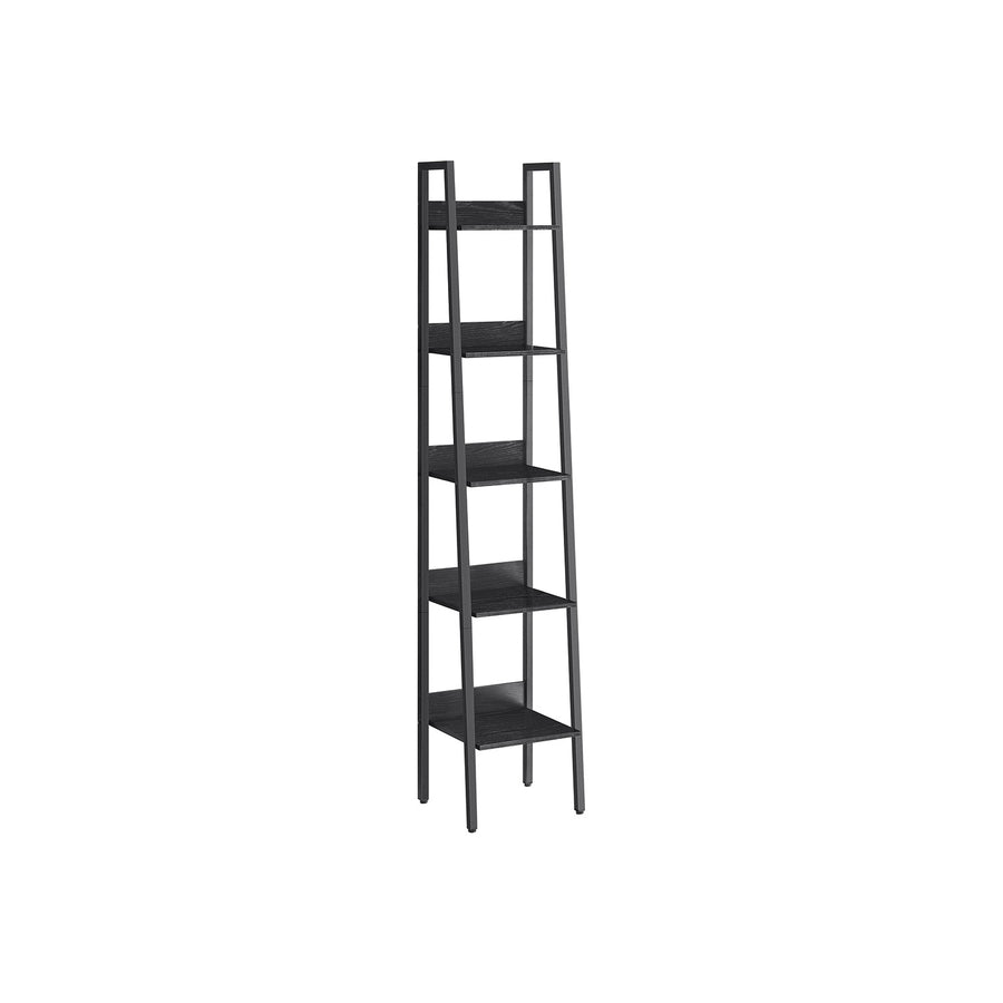 VASAGLE Rustik brun smal hyllplan med 5 nivåer – bokhylla i industriell stil och stabil för små utrymmen 33x30x170 cm