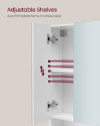 VASAGLE KAILYN peilikaappi säädettävillä hyllyillä – moderni ja minimalistinen kylpyhuonekaluste 70x17x75 cm