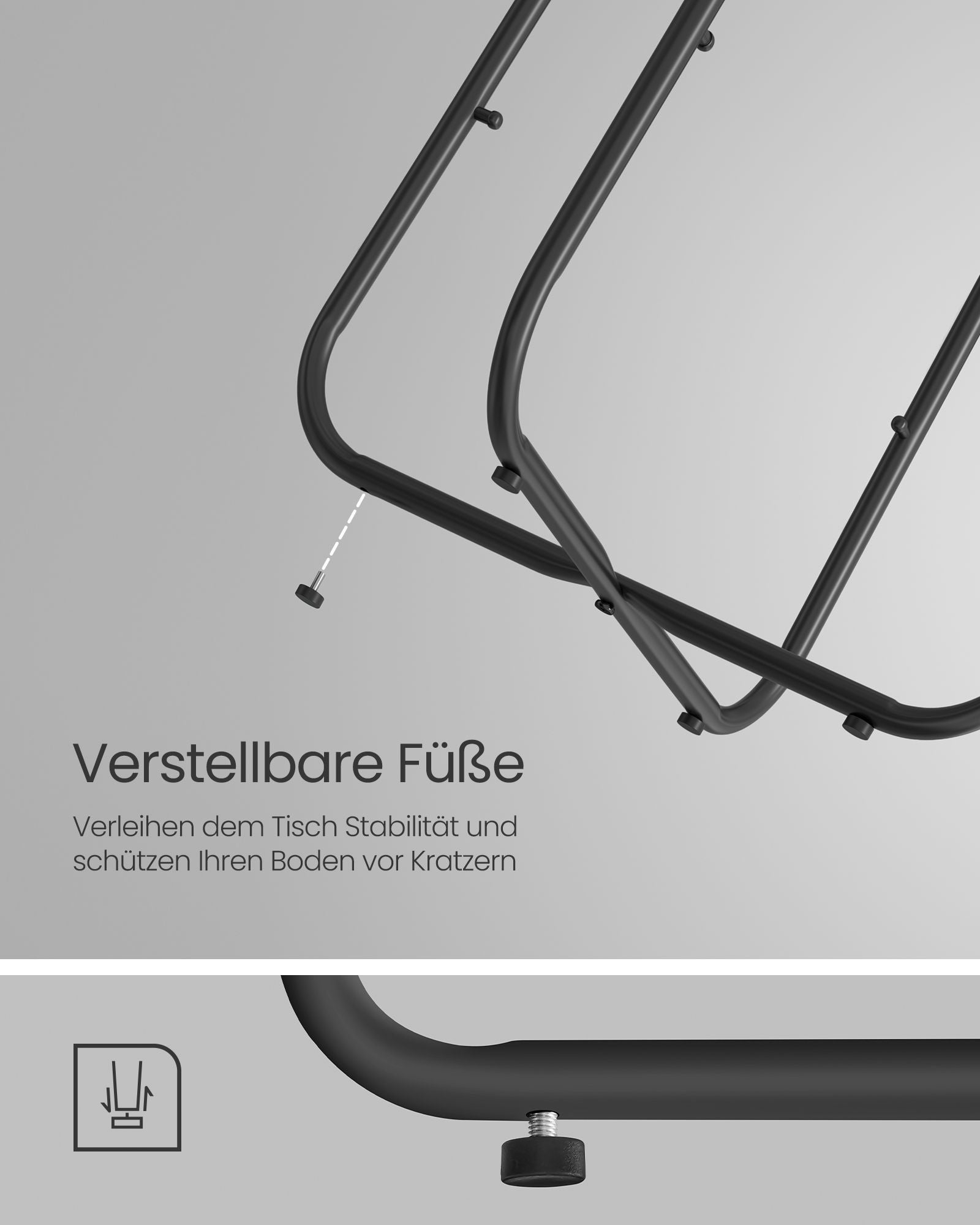 VASAGLE Pyöreä sivupöytä korilla – musta 45x50 cm sohvapöytä