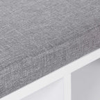 VASAGLE enkäteline istuimella – 10 lokeroa, valkoinen kenkäpenkki eteiseen, pehmustettu ja irrotettava päällinen, 104 x 30 x 48 cm