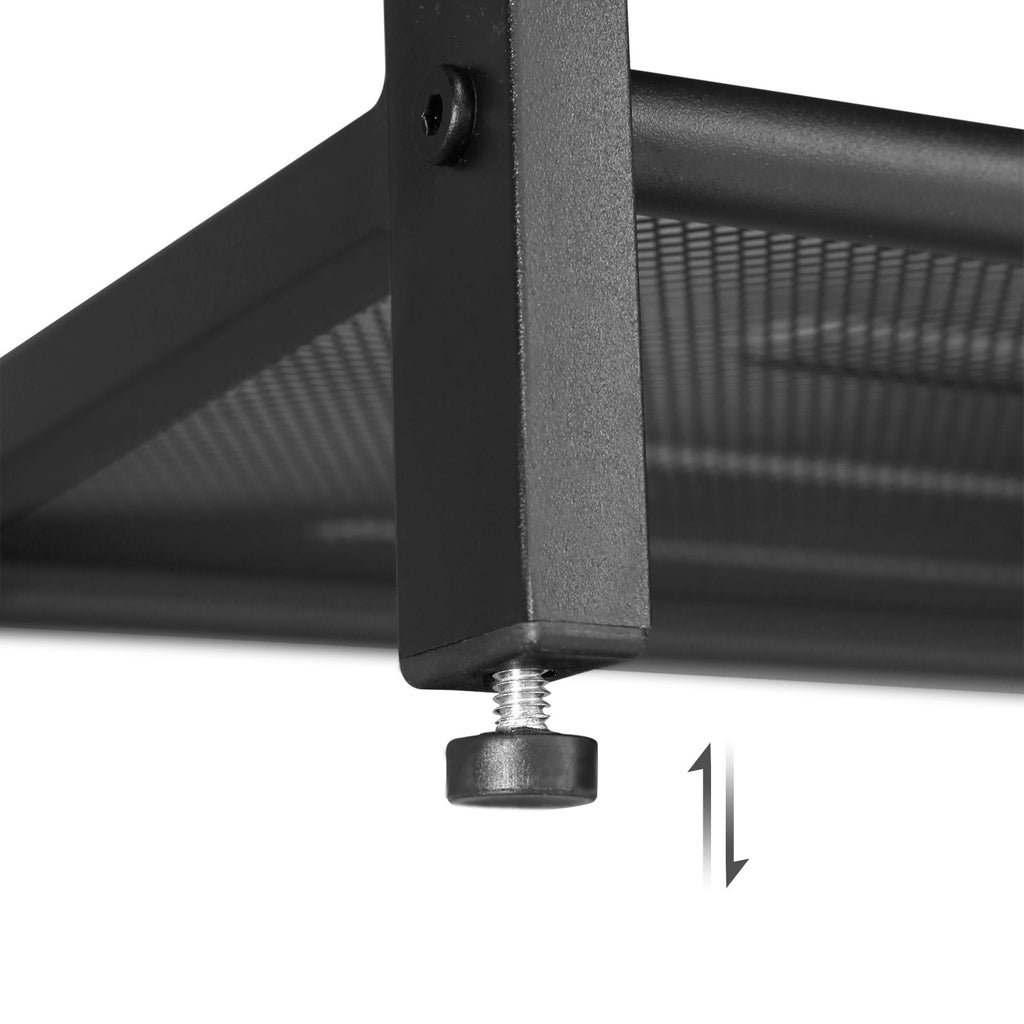 VASAGLE Teollistyylinen kenkäpenkki kahdella verkkohyllyllä – rustiikkiruskea ja musta, 80 cm