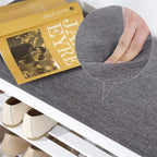 Mukava kenkäpenkki bamburungolla ja pehmustetulla istuimella – valkoinen/harmaa, 71 cm