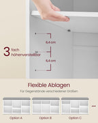 VASAGLE Monikäyttöinen kenkäpenkki säilytyslaatikoilla ja pehmustetulla istuimella – pilvenvalkoinen/kyyhkynharmaa