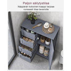 VASAGLE Harmaa kylpyhuonekaappi laatikoilla – Kompakti säilytyskaappi ovella ja säädettävällä hyllyllä