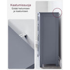 VASAGLE Harmaa kylpyhuonekaappi laatikoilla – Kompakti säilytyskaappi ovella ja säädettävällä hyllyllä